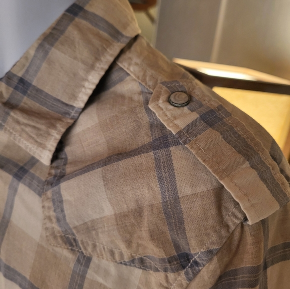 Buffalo David Bitton Teen Mens sz M short Sleeve Button Up Western Plaid - Picture 3 of 11